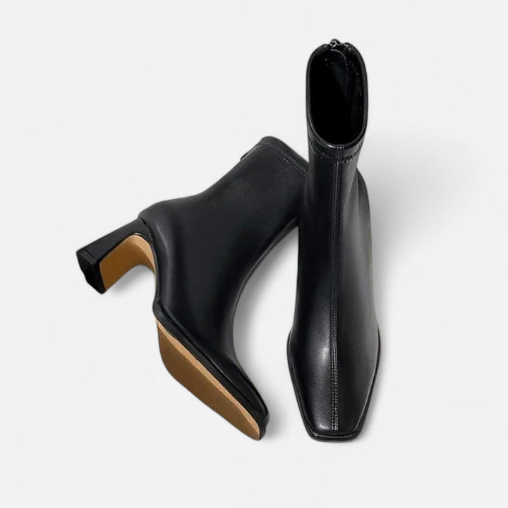 Women's Vintage Ankle Boots with Square-Toe Style