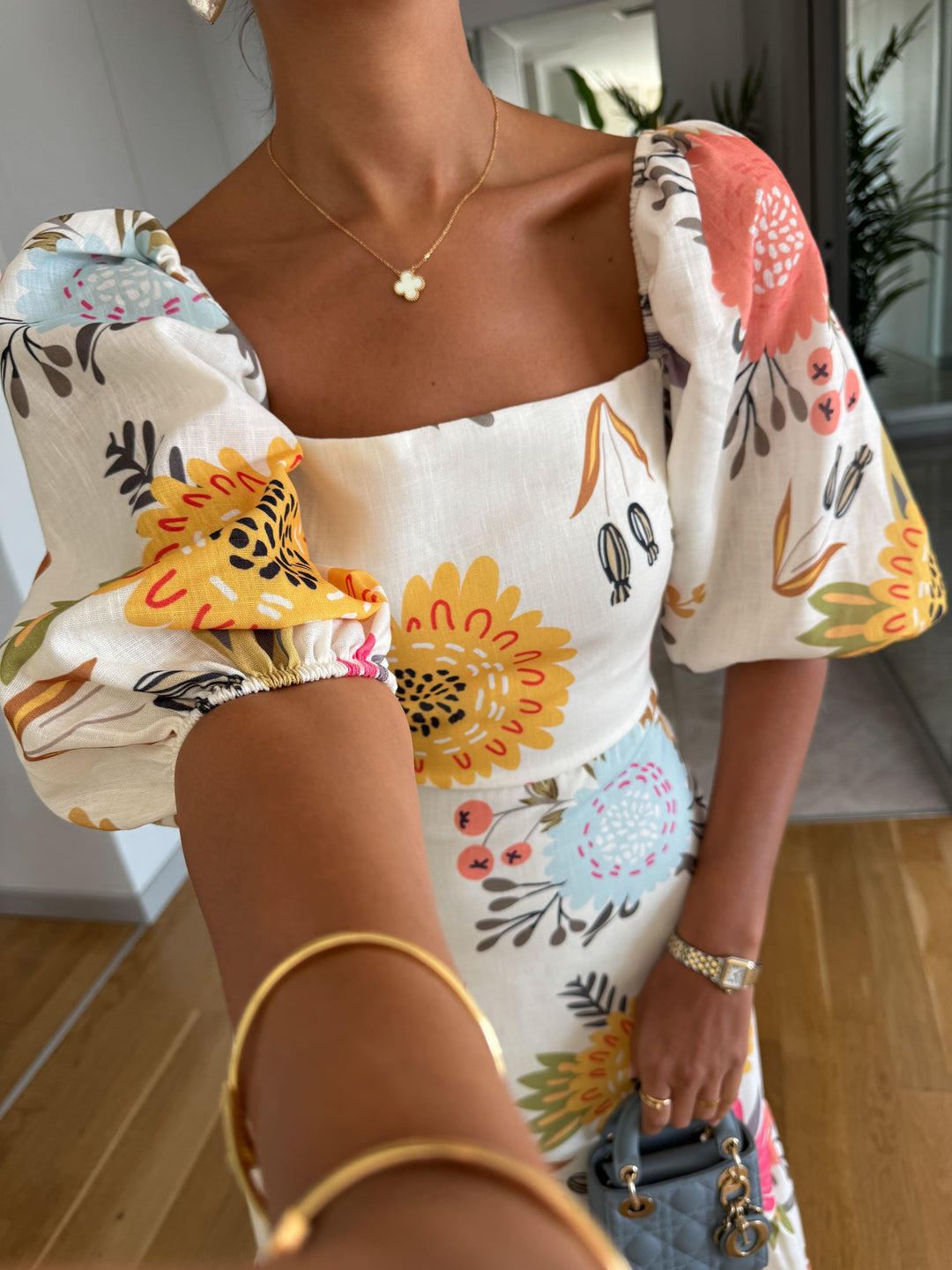 Blair | Women's Puff Sleeve A-Line Midi Dress