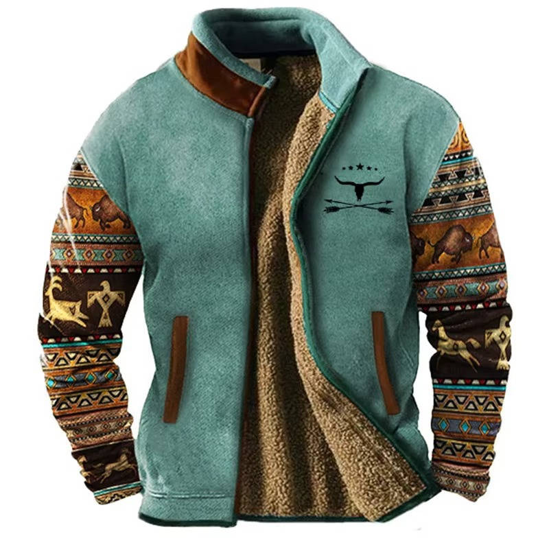 Men's Aztec Fleece Western Style Jacket