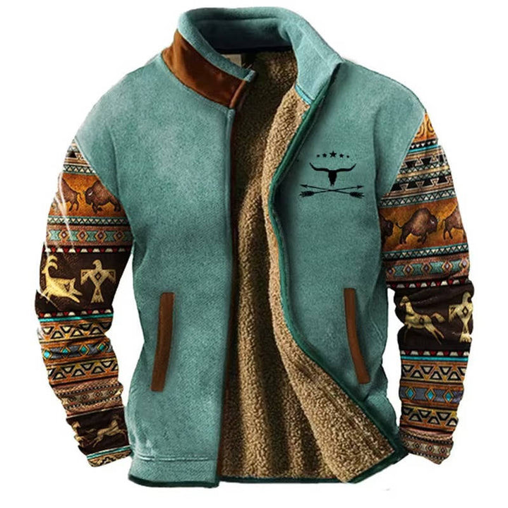 Men's Aztec Fleece Western Style Jacket