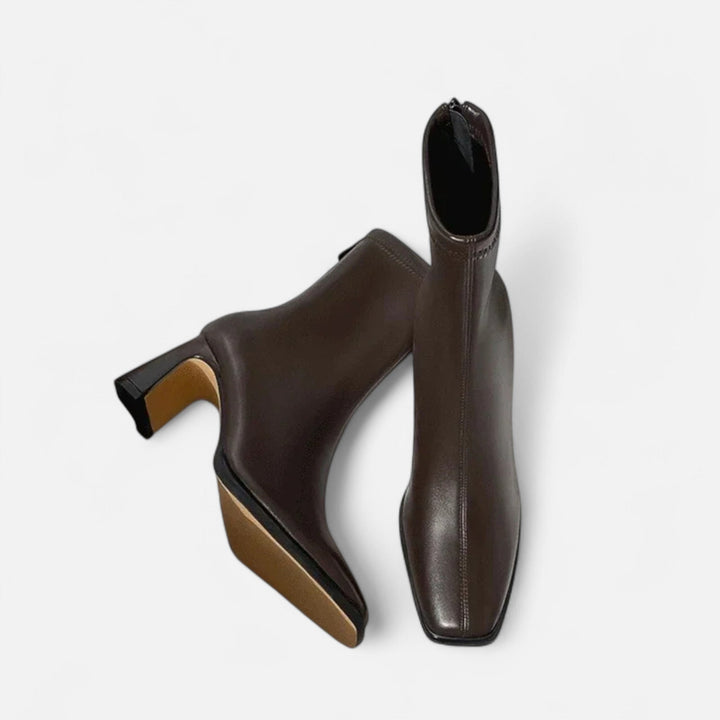 Women's Vintage Ankle Boots with Square-Toe Style