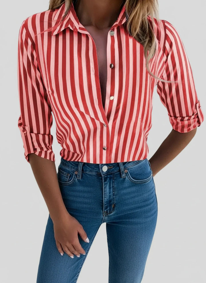 Sophia | Women's Button-Down Striped Blouse