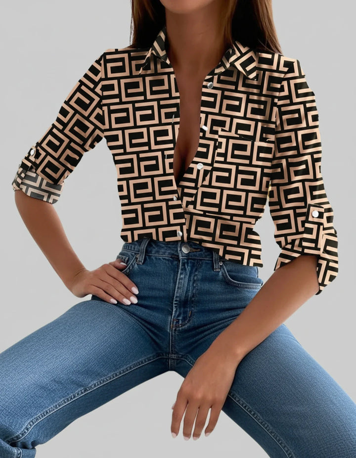 Sophia | Women's Button-Down Striped Blouse