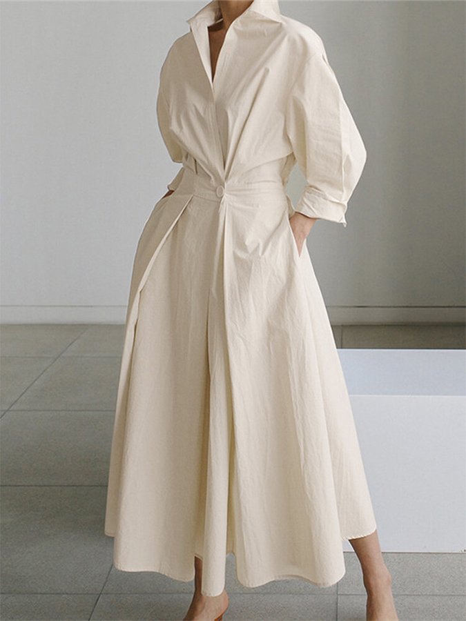 Cara | Women's V-Neck A-Line Midi Dress