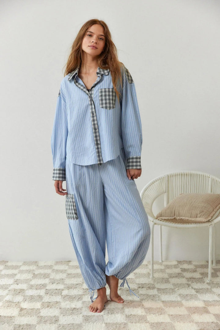 Carolyn | Women's Striped Long Sleeve Two-Piece Outfit