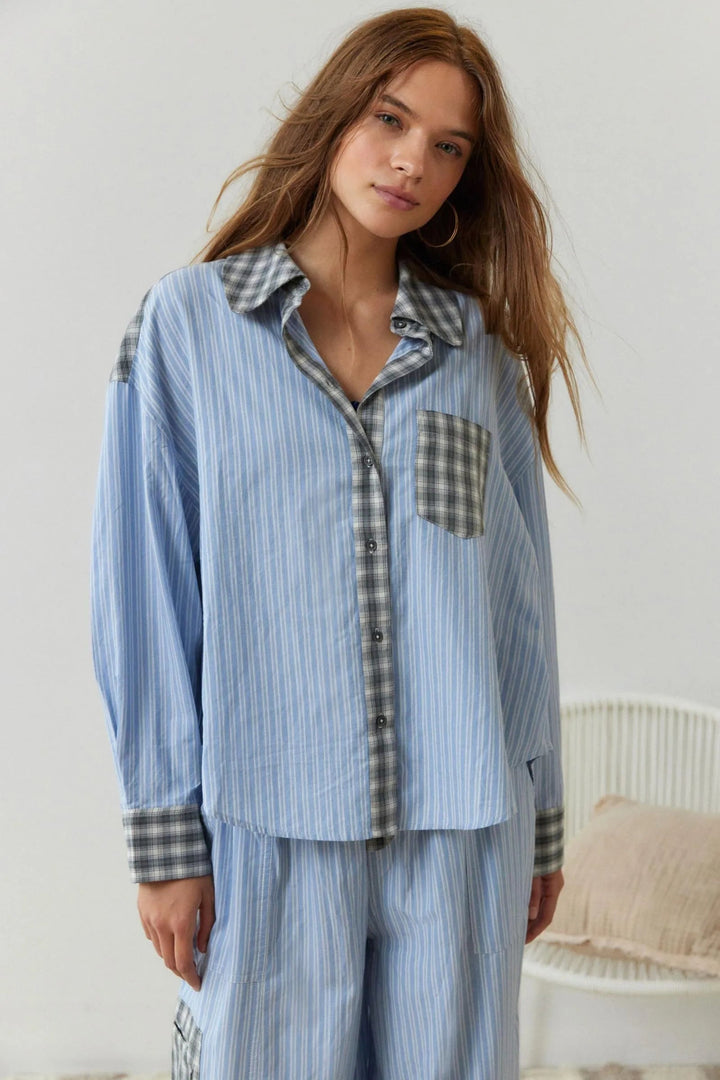 Carolyn | Women's Striped Long Sleeve Two-Piece Outfit