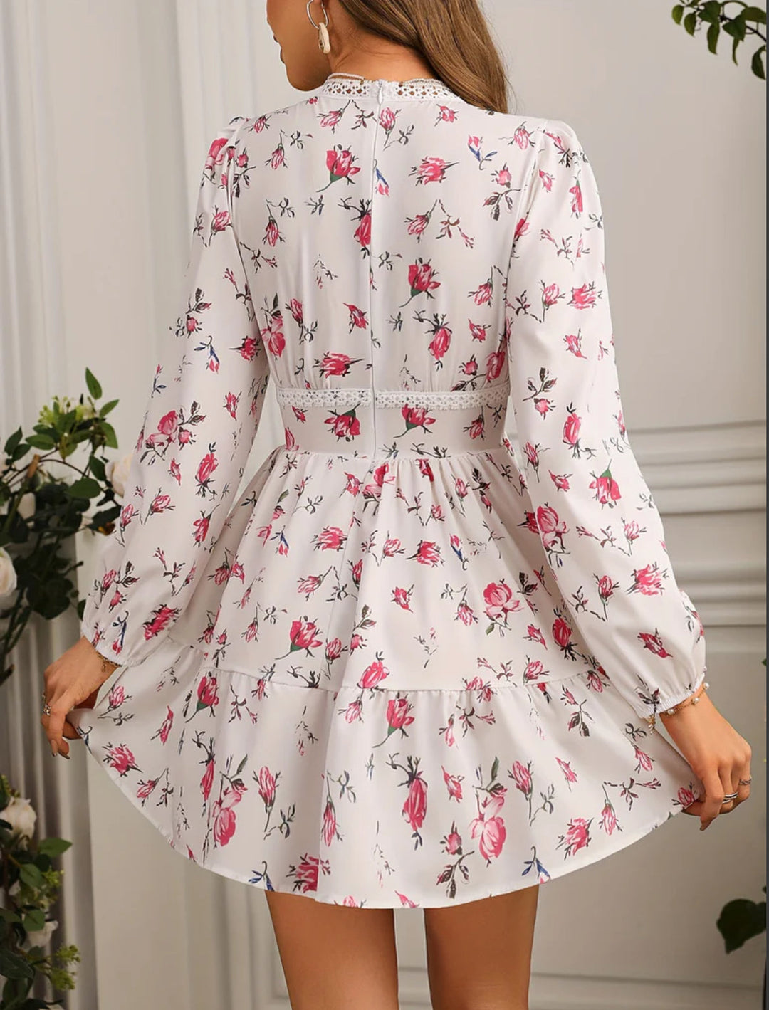 Carolyn | Women's Long Sleeve V-Neck A-Line Dress