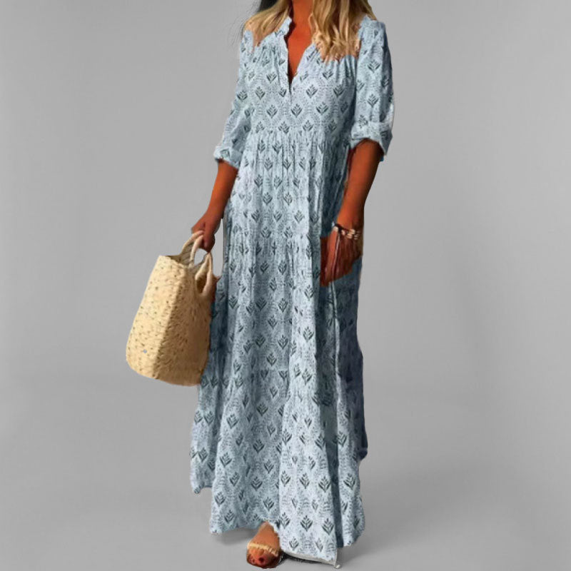 Cassandra | Women's Boho V-Neck Maxi Dress