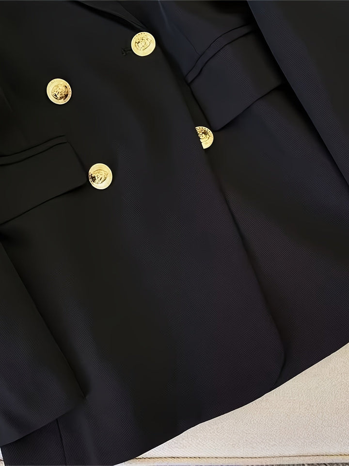 Women’s Tailored Business Blazer with Elegant Button Accents