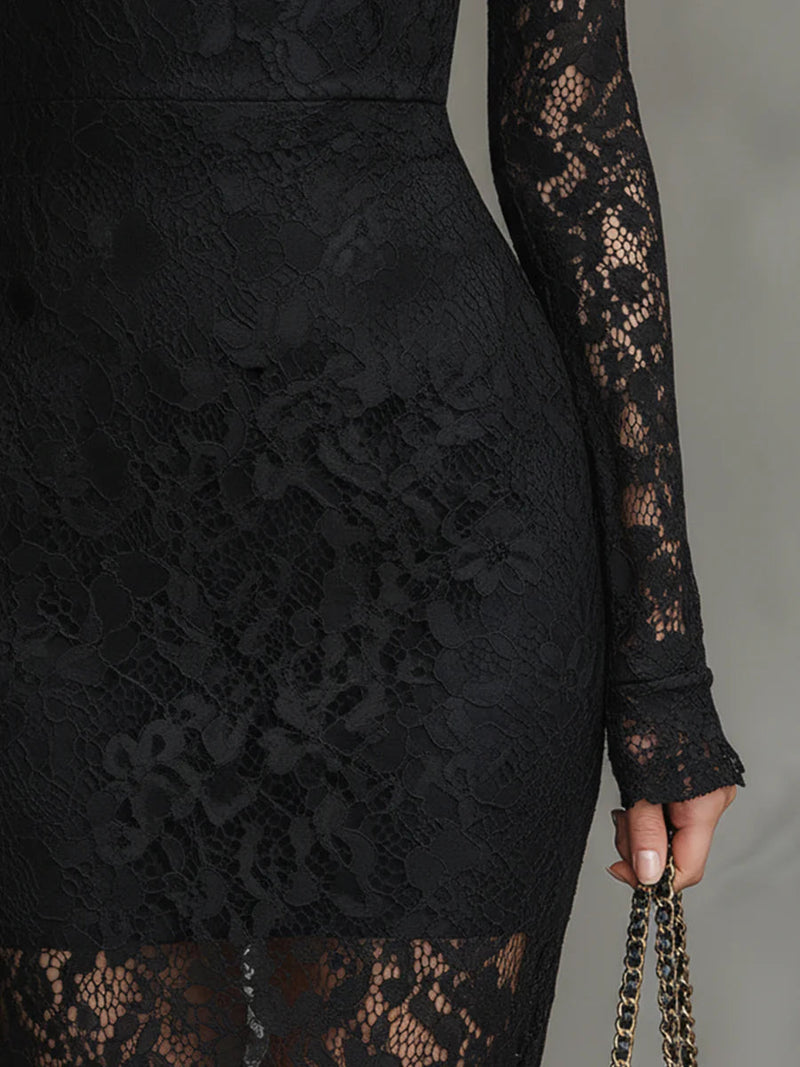 Cheri | Women's Long Sleeve Lace Bodycon Dress