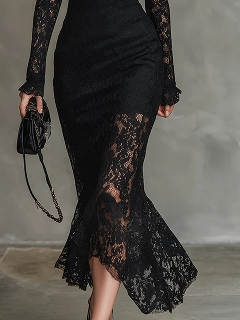 Cheri | Women's Long Sleeve Lace Bodycon Dress