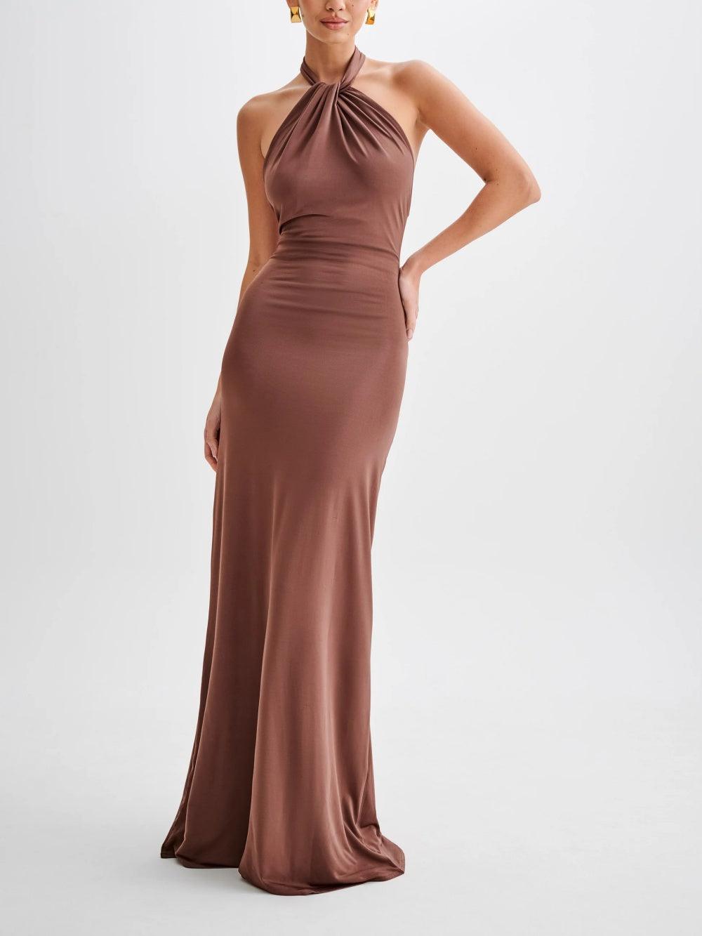 Claire | Women's Halter Neck Bodycon Maxi Dress