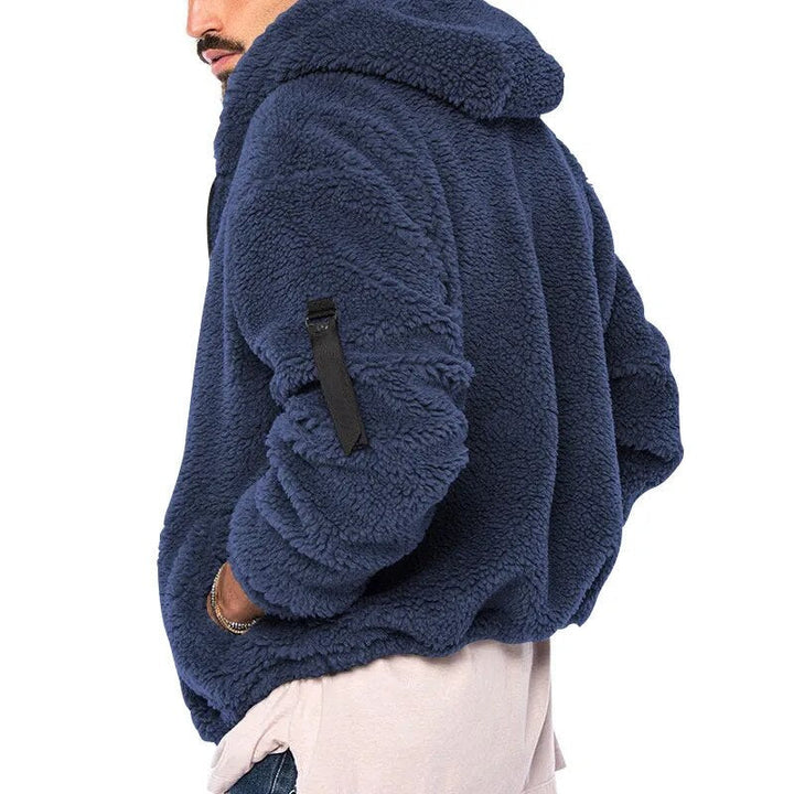 Men's Cozy Fleece Hooded Vest with Zipper Closure