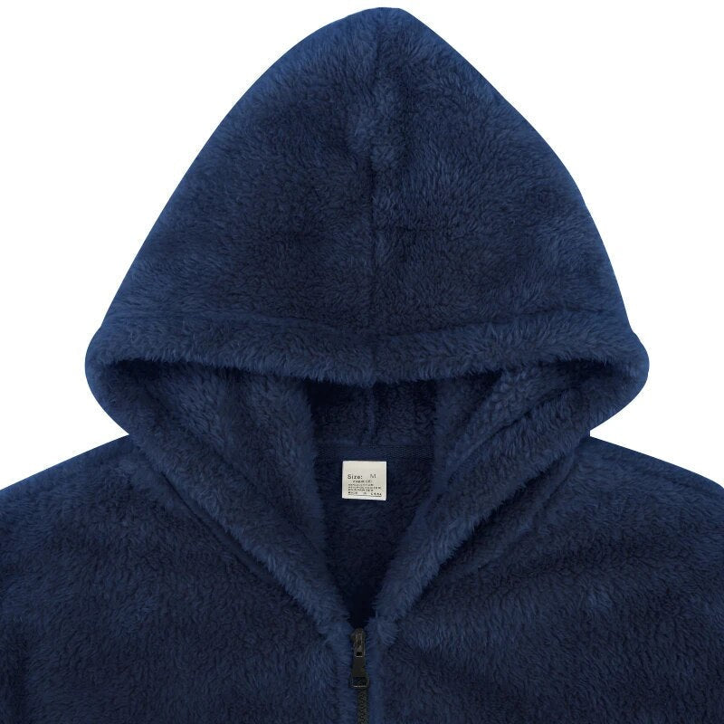 Men's Cozy Fleece Hooded Vest with Zipper Closure
