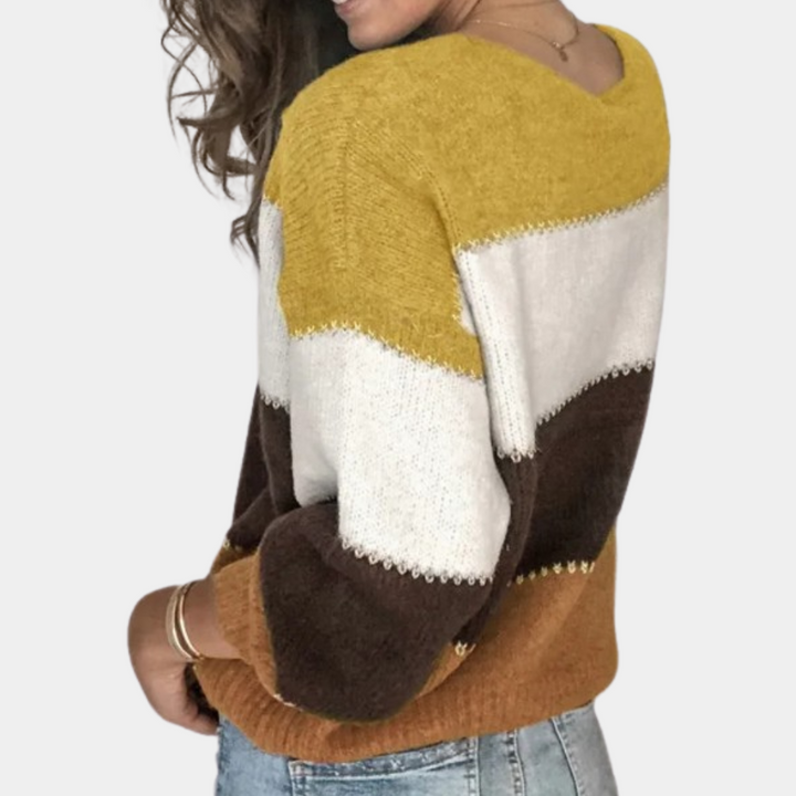 Women's Comfortable Fit Striped Sweater