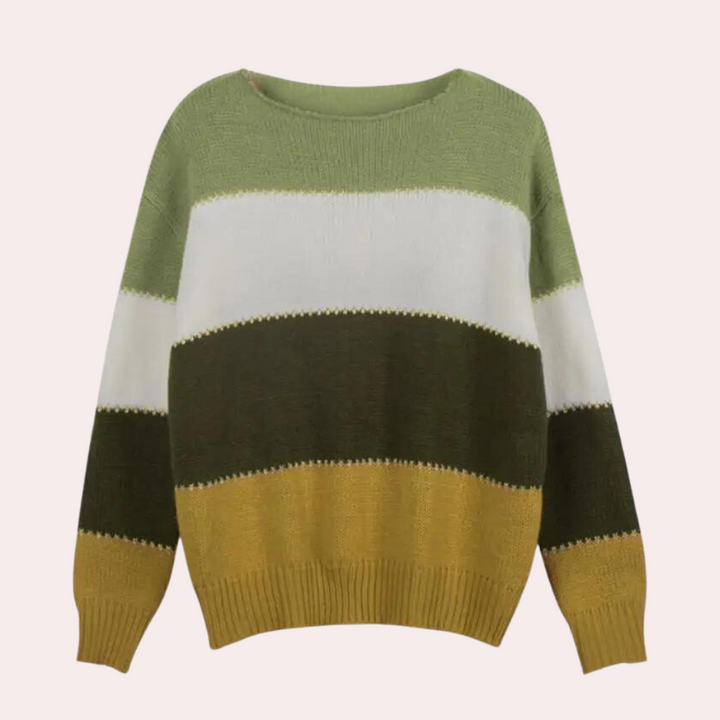 Women's Comfortable Fit Striped Sweater