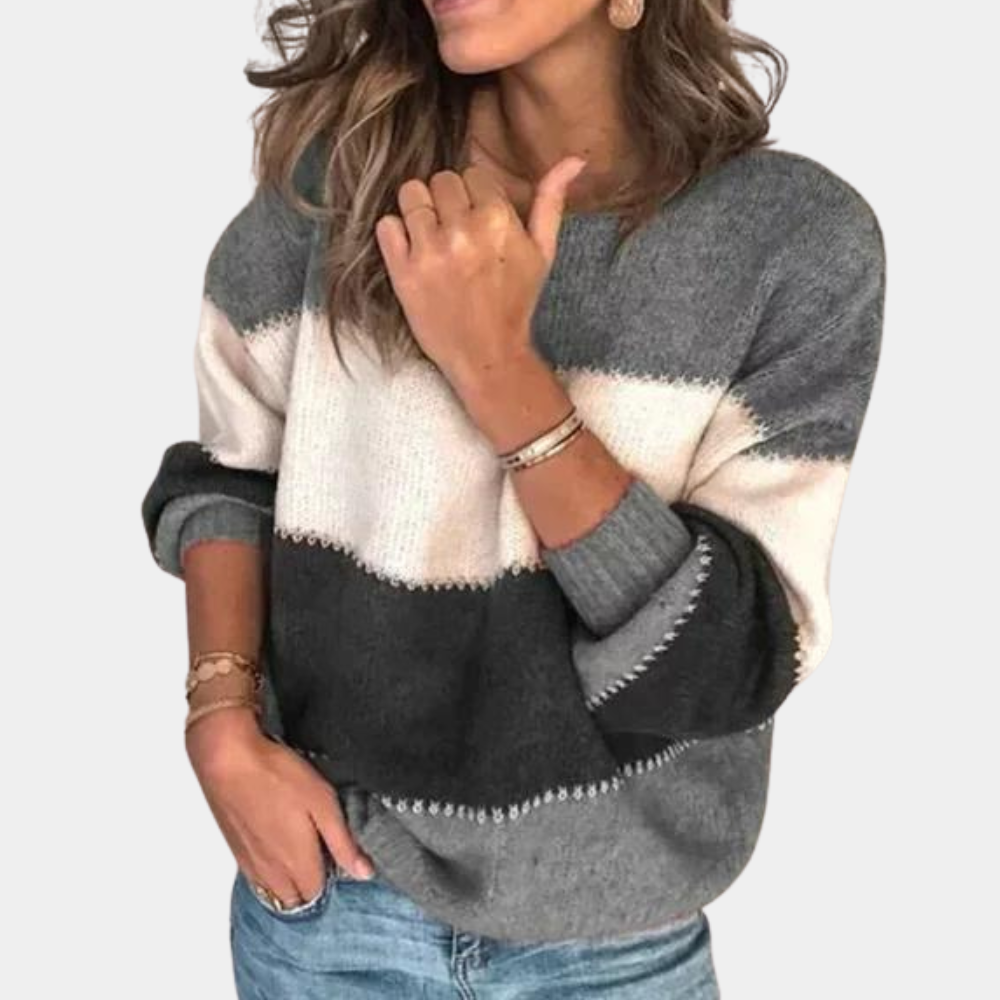 Women's Comfortable Fit Striped Sweater