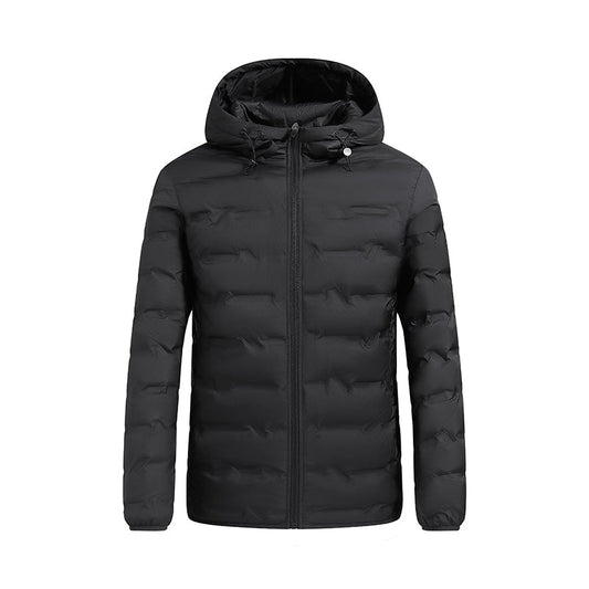 Men's Hooded Winter Puffer Jacket with Waterproof Insulated Shell