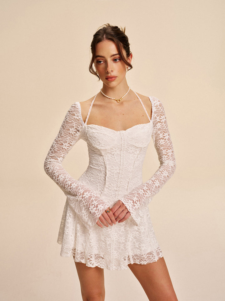 Women's Corset Lace Halter Dress