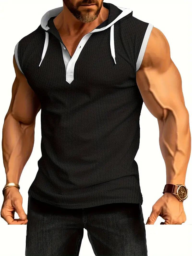 James | Men's Sleeveless Hooded Muscle Shirt