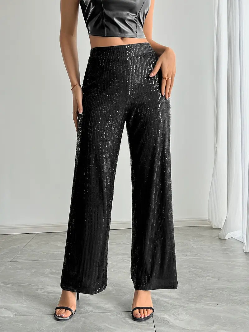 Women’s Wide Leg Sequin Trousers
