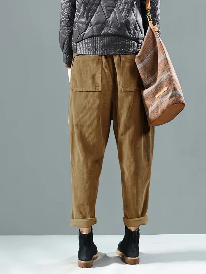 Women’s Modern Straight-Leg Corduroy Trousers for Winter