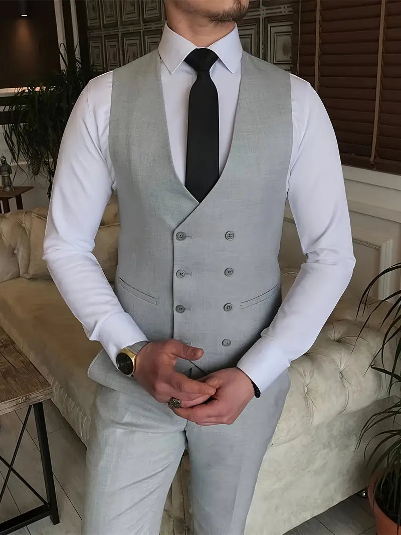 James | Men's Three-Piece Business Blazer, Vest, and Trouser Set
