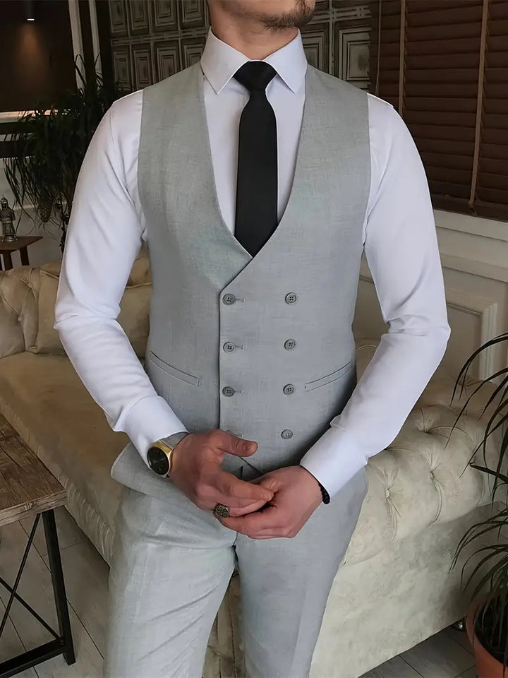 James | Men's Three-Piece Business Blazer, Vest, and Trouser Set
