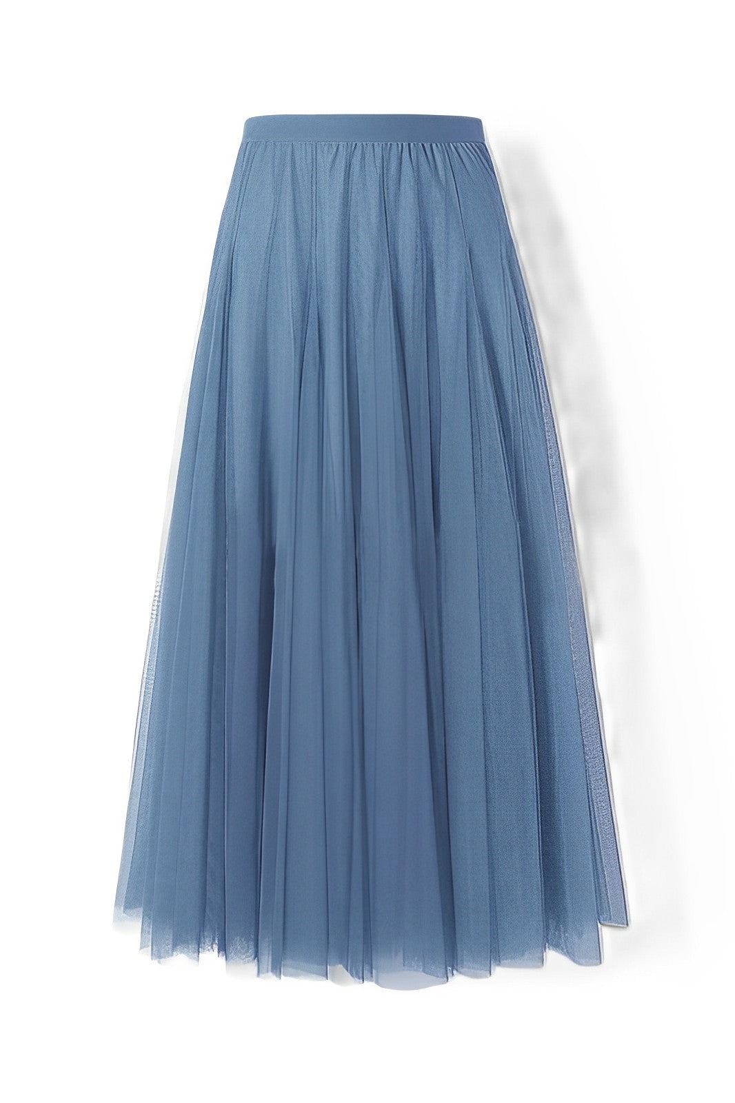 Women's Pleated Midi Skirt in Mesh Fabric
