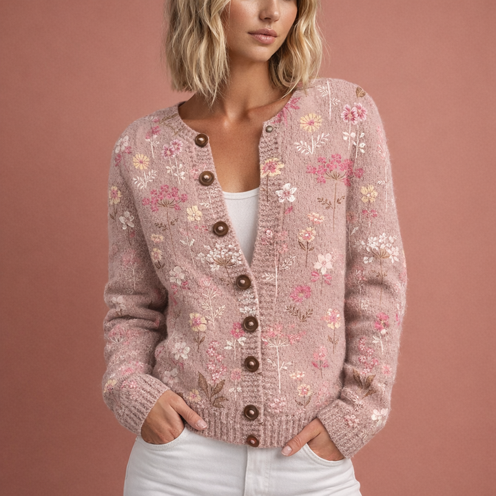 Women's Floral Pattern Cardigan – Cozy and Stylish