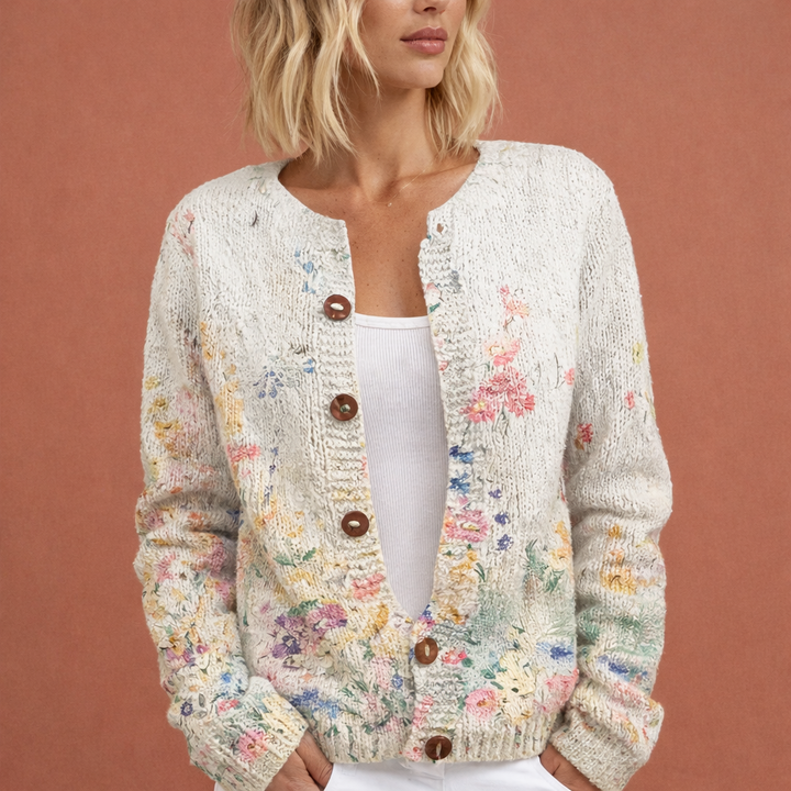 Women's Floral Pattern Cardigan – Cozy and Stylish