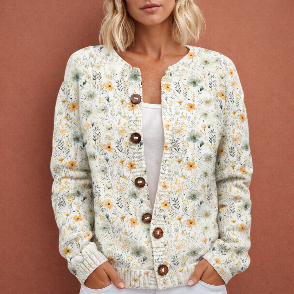 Women's Floral Pattern Cardigan – Cozy and Stylish