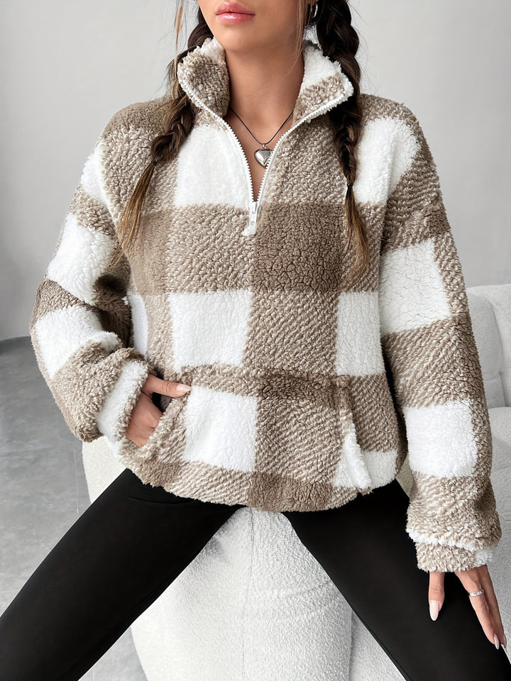 Women's Checked Hoodie – Cozy, Stylish, and Versatile Comfort