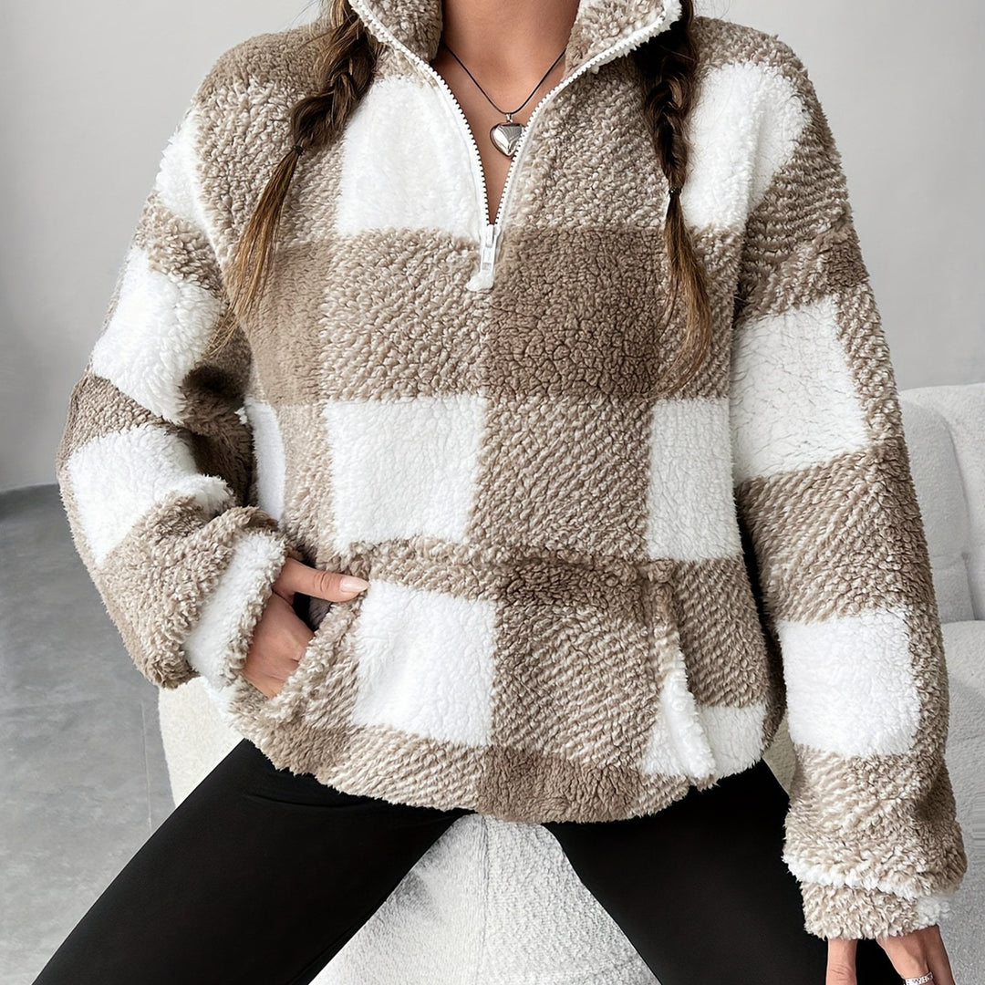 Women's Checked Hoodie – Cozy, Stylish, and Versatile Comfort