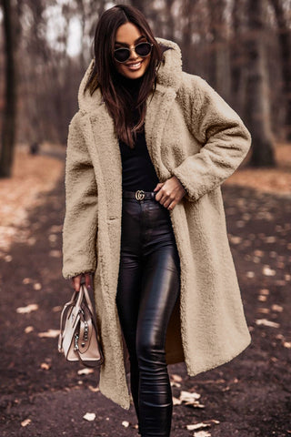 Women's Stylish Long Hooded Teddy Coat