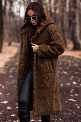Women's Stylish Long Hooded Teddy Coat