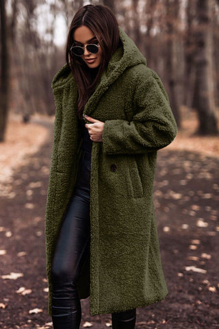 Women's Stylish Long Hooded Teddy Coat