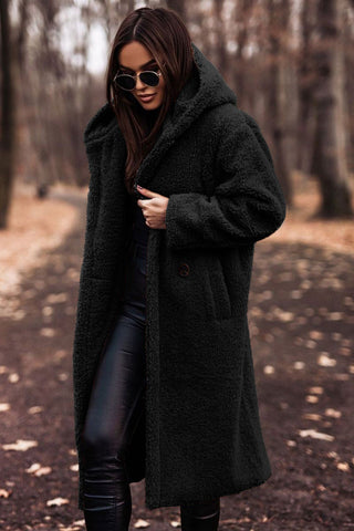 Women's Stylish Long Hooded Teddy Coat