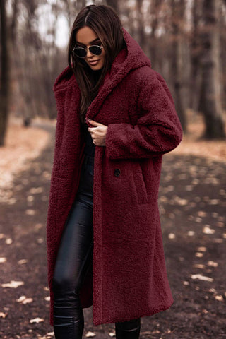 Women's Stylish Long Hooded Teddy Coat