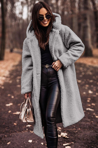 Women's Stylish Long Hooded Teddy Coat
