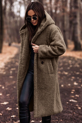 Women's Stylish Long Hooded Teddy Coat