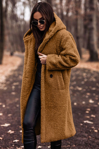Women's Stylish Long Hooded Teddy Coat