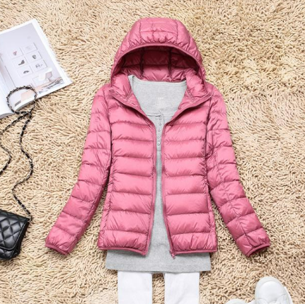 Women's Foldable Hooded Jacket with Long Sleeves