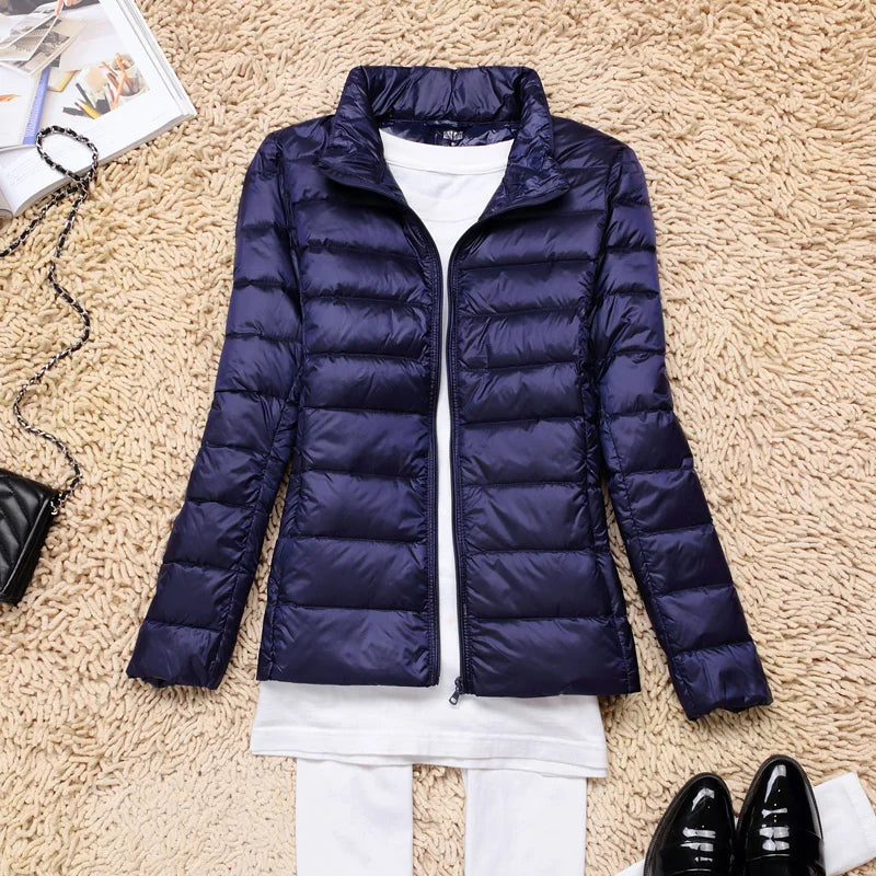 Women's Foldable Hooded Jacket with Long Sleeves