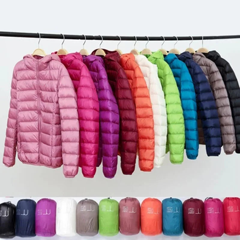 Women's Foldable Hooded Jacket with Long Sleeves