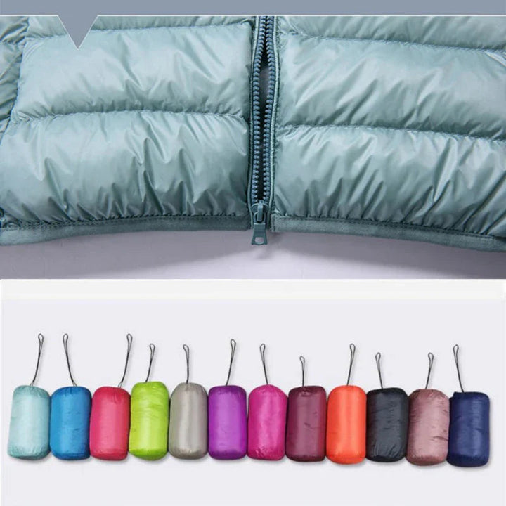 Women's Foldable Hooded Jacket with Long Sleeves