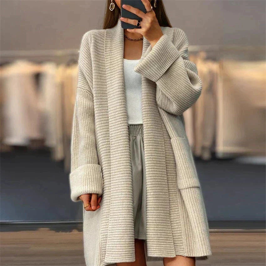 Women's Stylish Long Sleeve Open Front Winter Cardigan