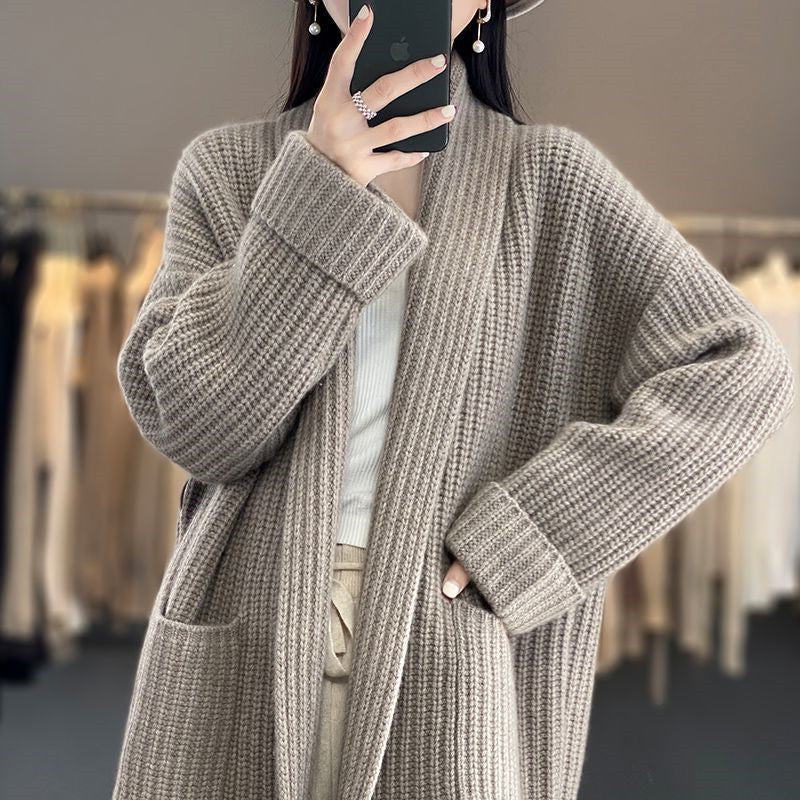 Women's Stylish Long Sleeve Open Front Winter Cardigan