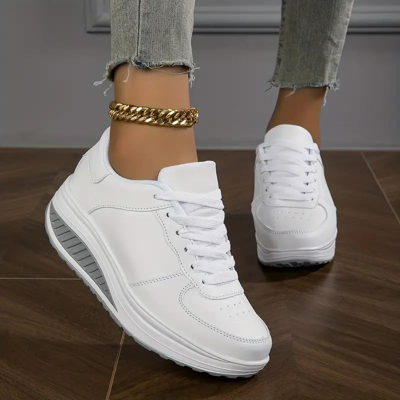 Rowie | Women's Casual Mesh Sneakers with Laces | Wedge Heel