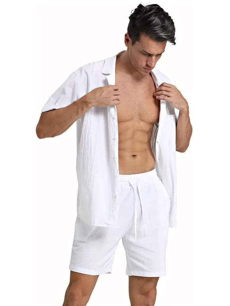 John | Men's Breathable Linen Shirt and Pants Set